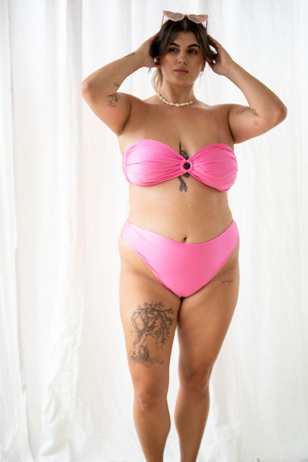 STRAPLESS BANDEAU BIKINI TOP - BABYDOLL PINK - Salt Sand Swim