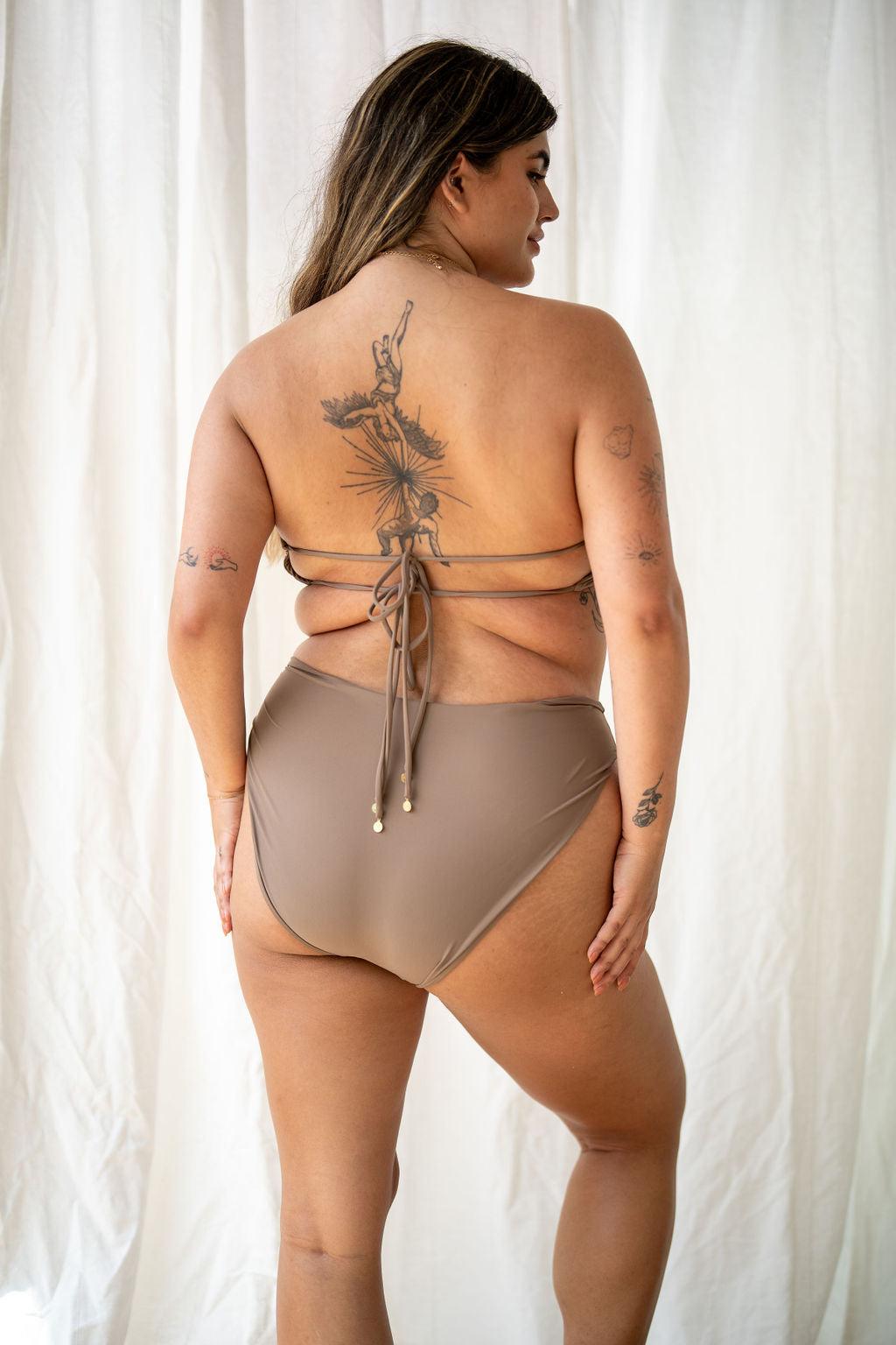 STRAPLESS BANDEAU BIKINI TOP - MOCCA MECA - Salt Sand Swim