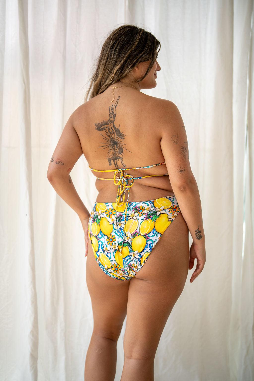 STRAPLESS BANDEAU BIKINI TOP IN LEMON - SWEET CITRUS CRUSH - Salt Sand Swim