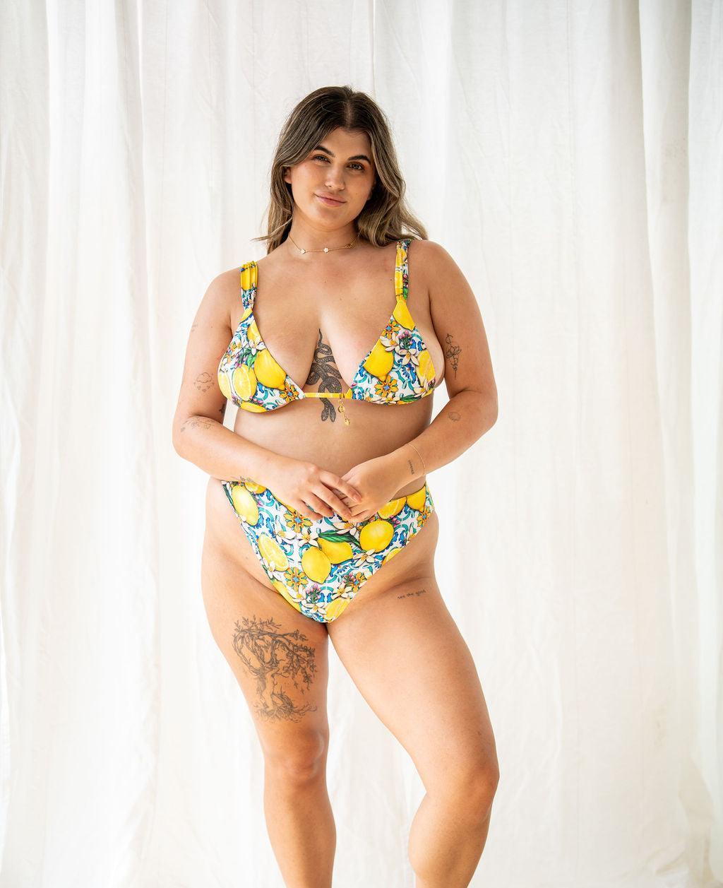 TRIANGLE BRALETTE BIKINI TOP IN LEMON - SWEET CITRUS CRUSH - Salt Sand Swim