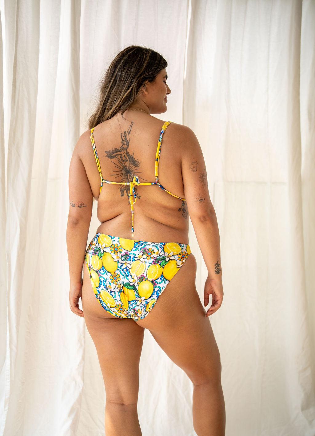 TRIANGLE BRALETTE BIKINI TOP IN LEMON - SWEET CITRUS CRUSH - Salt Sand Swim