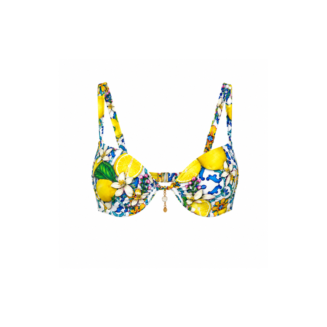 UNDERWIRE BRA BIKINI TOP IN LEMON - SWEET CITRUS CRUSH