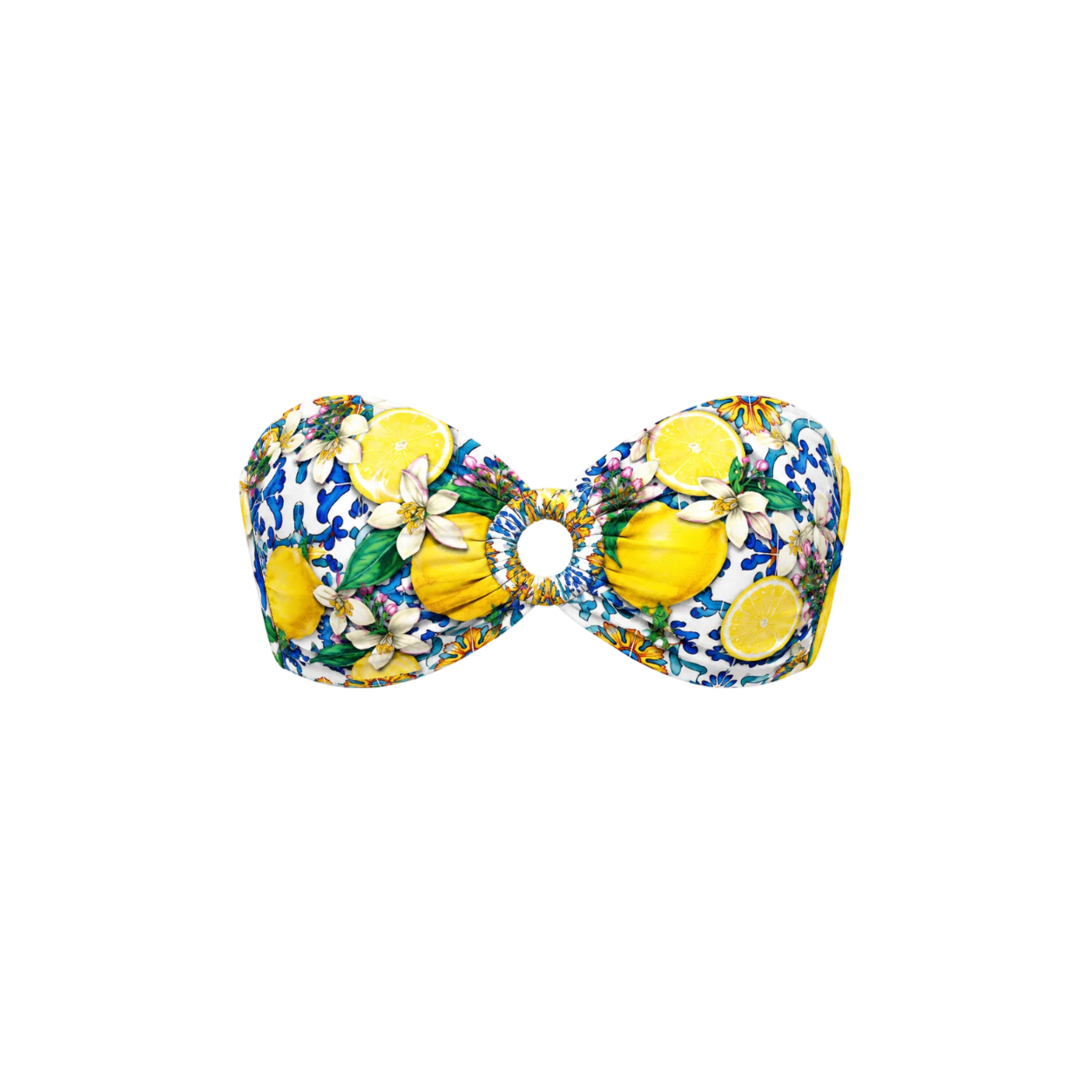 STRAPLESS BANDEAU BIKINI TOP IN LEMON - SWEET CITRUS CRUSH