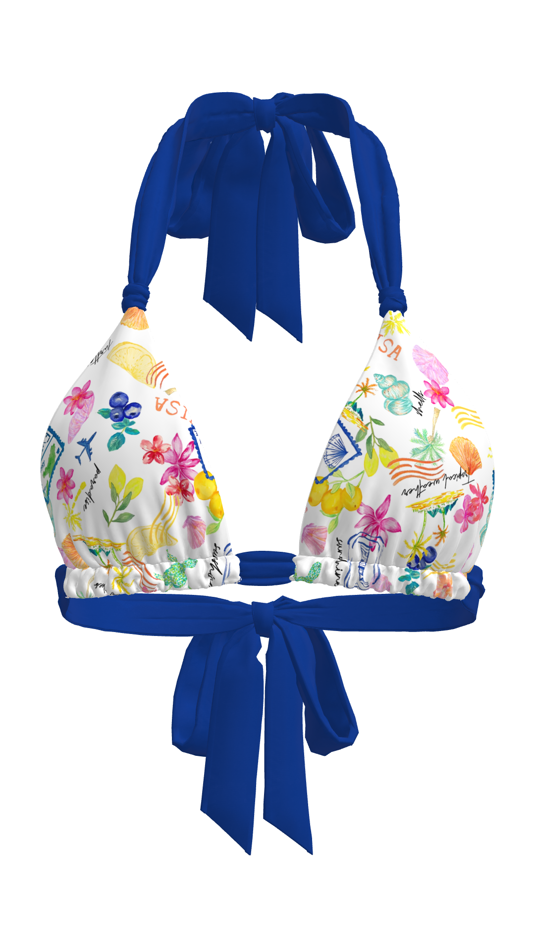 Waves & Wanderlust Triangle Bikini Top – Exclusive Postcard Print